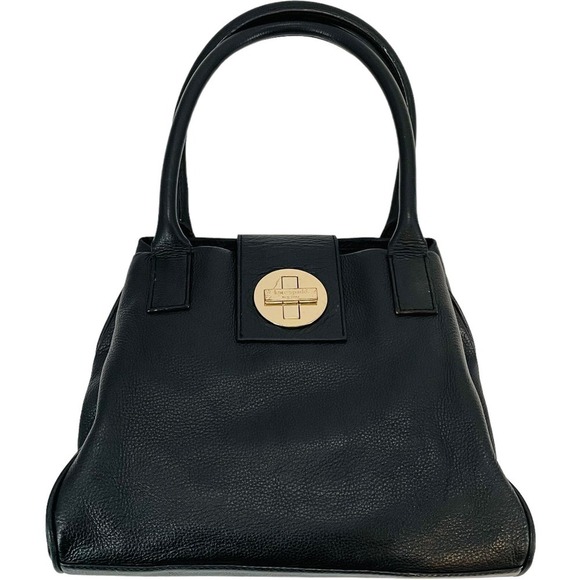 Kate Spade Black Pebbled Leather Bexley Anisha Bag Turn Lock - Picture 14 of 15